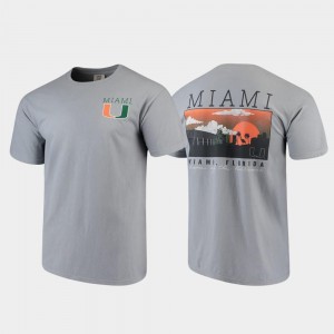 Miami T-Shirt Campus Scenery Comfort Colors Men's Gray
