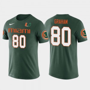 Men's Jimmy Graham Miami Hurricanes T-Shirt Green Bay Packers Football Future Stars #80