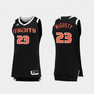College Basketball Chase Men's Black White Kameron McGusty Miami Jersey #23