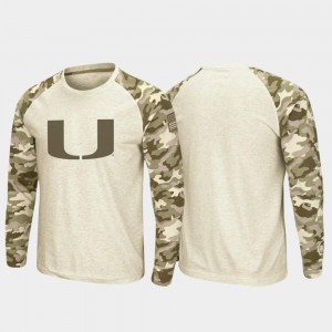 For Men's Miami T-Shirt Oatmeal Raglan Long Sleeve Desert Camo OHT Military Appreciation