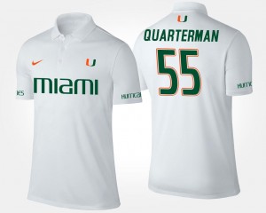Shaquille Quarterman Miami Polo Name and Number #55 White For Men