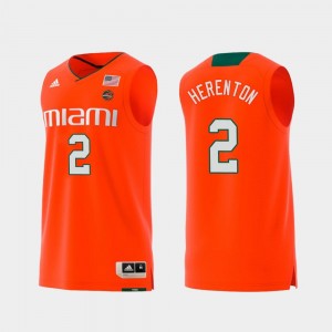 Replica Willie Herenton Miami Jersey Mens Orange Swingman College Basketball #2