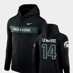 Brian Lewerke Michigan State University Hoodie Nike Football Performance For Men #14 Sideline Seismic Black