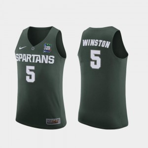 Green 2019 Final-Four Mens #5 Cassius Winston Michigan State Spartans Jersey Replica