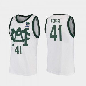 Men Vault MAC Replica Conner George Michigan State Spartans Jersey White #41 2019 Final-Four