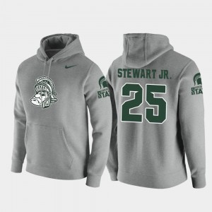 Darrell Stewart Jr. Michigan State Spartans Hoodie For Men Vault Logo Club #25 Nike Pullover Heathered Gray