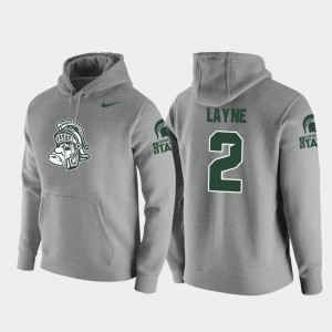 Heathered Gray Vault Logo Club Nike Pullover For Men Justin Layne Spartans Hoodie #2