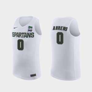Replica For Men's Kyle Ahrens Spartans Jersey #0 White 2019 Final-Four