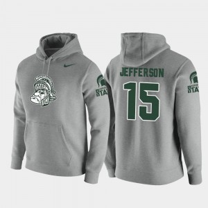 #15 Vault Logo Club Nike Pullover La'Darius Jefferson Michigan State University Hoodie For Men Heathered Gray
