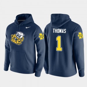 Ambry Thomas University of Michigan Hoodie Vault Logo Club Mens Navy #1 Nike Pullover