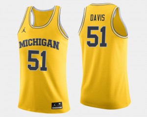 College Basketball Men #51 Maize Jordan Brand Austin Davis Wolverines Jersey