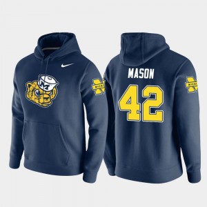 #42 Ben Mason Michigan Hoodie Mens Navy Nike Pullover Vault Logo Club