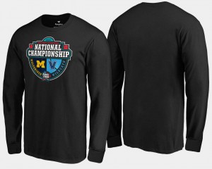 Michigan T-Shirt Mens Black vs. Villanova Wildcats Crossover Matchup Long Sleeve 2018 Basketball National Championship