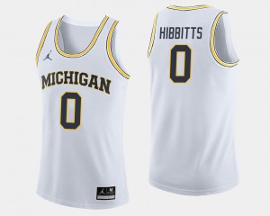 #0 Brent Hibbitts Michigan Wolverines Jersey White Jordan Brand Men's College Basketball