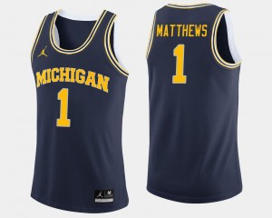 Jordan Brand College Basketball For Men Charles Matthews Michigan Wolverines Jersey Navy #1