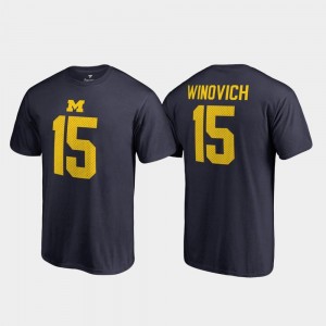 #15 For Men's College Legends Fanatics Branded Name & Number Chase Winovich Michigan T-Shirt Navy