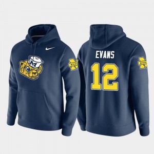 Navy Vault Logo Club Nike Pullover #12 Chris Evans University of Michigan Hoodie Mens