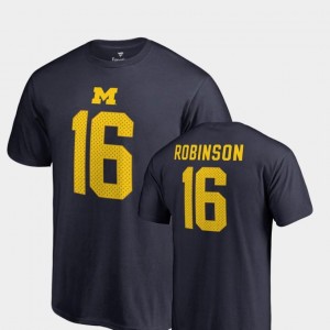 #16 Denard Robinson Wolverines T-Shirt Navy Name & Number Mens College Legends