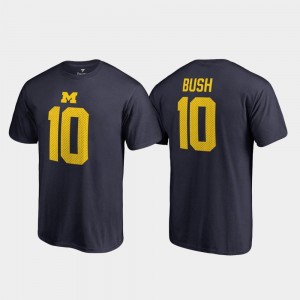 #10 Fanatics Branded Name & Number Navy For Men College Legends Devin Bush Wolverines T-Shirt