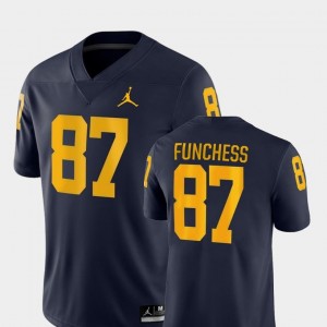 Men's Devin Funchess Wolverines Jersey Navy #87 Game College Football Jordan Brand