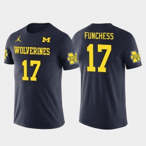 Devin Funchess Michigan T-Shirt Navy Future Stars Carolina Panthers Football #17 For Men's