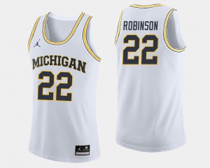Jordan Brand College Basketball White #22 Mens Duncan Robinson Michigan Jersey