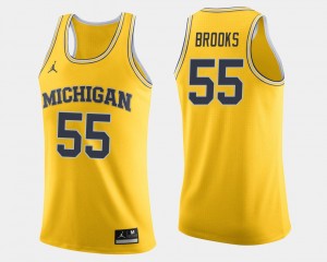 Eli Brooks Michigan Jersey #55 Men's Jordan Brand College Basketball Maize