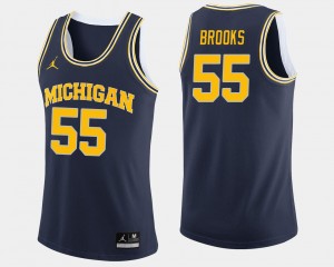 Jordan Brand Mens #55 Navy College Basketball Eli Brooks Michigan Jersey