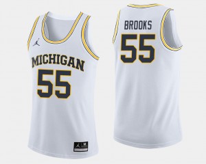 #55 Jordan Brand White College Basketball Men Eli Brooks Michigan Jersey