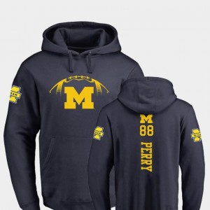 College Football Navy For Men's Fanatics Branded Backer #88 Grant Perry Wolverines Hoodie