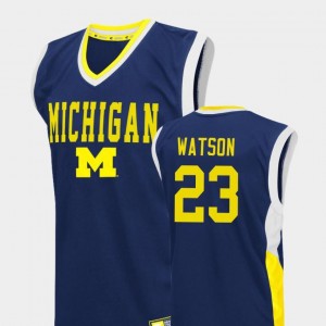 Ibi Watson Michigan Jersey College Basketball For Men's #23 Fadeaway Blue