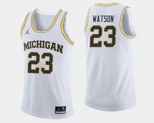 Mens College Basketball Ibi Watson University of Michigan Jersey White Jordan Brand #23