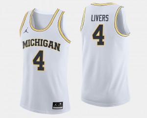 #4 Men's White College Basketball Jordan Brand Isaiah Livers Michigan Wolverines Jersey