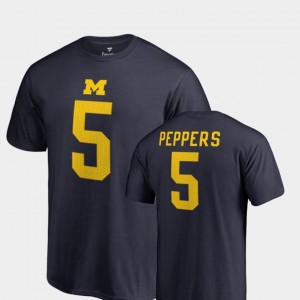 Name & Number #5 Jabrill Peppers Wolverines T-Shirt Mens College Legends Navy