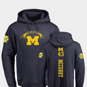 Jake McCurry Michigan Wolverines Hoodie Navy #43 For Men Fanatics Branded Backer College Football