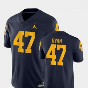 #47 College Football Jordan Brand Navy For Men Game Jake Ryan University of Michigan Jersey