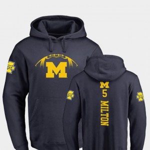 Navy #5 Men Fanatics Branded Backer Joe Milton University of Michigan Hoodie College Football