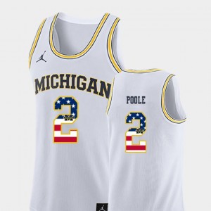 College Basketball Jordan Brand #2 USA Flag White Jordan Poole Michigan Wolverines Jersey Men