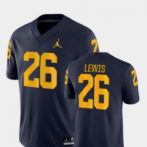 Jourdan Lewis Wolverines Jersey #26 College Football Jordan Brand For Men's Game Navy