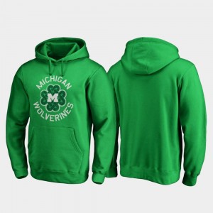 Men Michigan Wolverines Hoodie Luck Tradition Fanatics Branded St. Patrick's Day Kelly Green