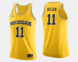 Maize Mens College Basketball #11 Jordan Brand Luke Wilson Michigan Jersey