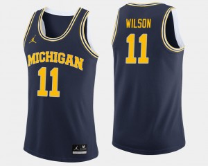 #11 Men's Luke Wilson University of Michigan Jersey College Basketball Navy Jordan Brand