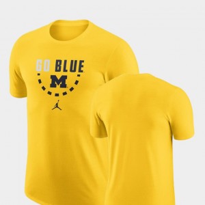 Michigan Wolverines T-Shirt Jordan Brand Men's Basketball Team Maize