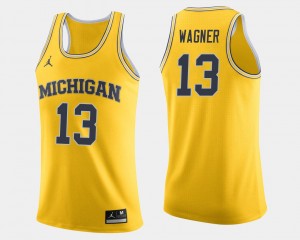 Moritz Wagner Michigan Wolverines Jersey College Basketball Maize Mens #13 Jordan Brand