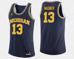 College Basketball #13 Navy Jordan Brand For Men's Moritz Wagner Michigan Wolverines Jersey
