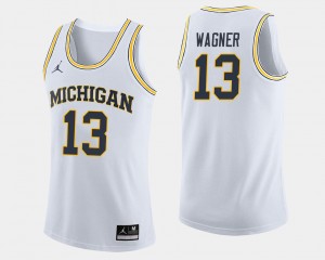 Jordan Brand For Men's White #13 Moritz Wagner Michigan Jersey College Basketball