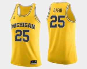 #25 Maize College Basketball Mens Naji Ozeir Michigan Jersey Jordan Brand