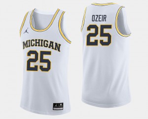 White Jordan Brand #25 For Men's Naji Ozeir Wolverines Jersey College Basketball