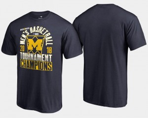 For Men's Navy 2018 Big Ten Champions Basketball Conference Tournament Michigan Wolverines T-Shirt