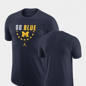 Mens University of Michigan T-Shirt Basketball Team Jordan Brand Navy